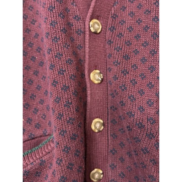 Tommy Hilfiger Vtg Mens Oversized Cotton Cardigan Knit Varsity Sweater Preppy M - Picture 3 of 4